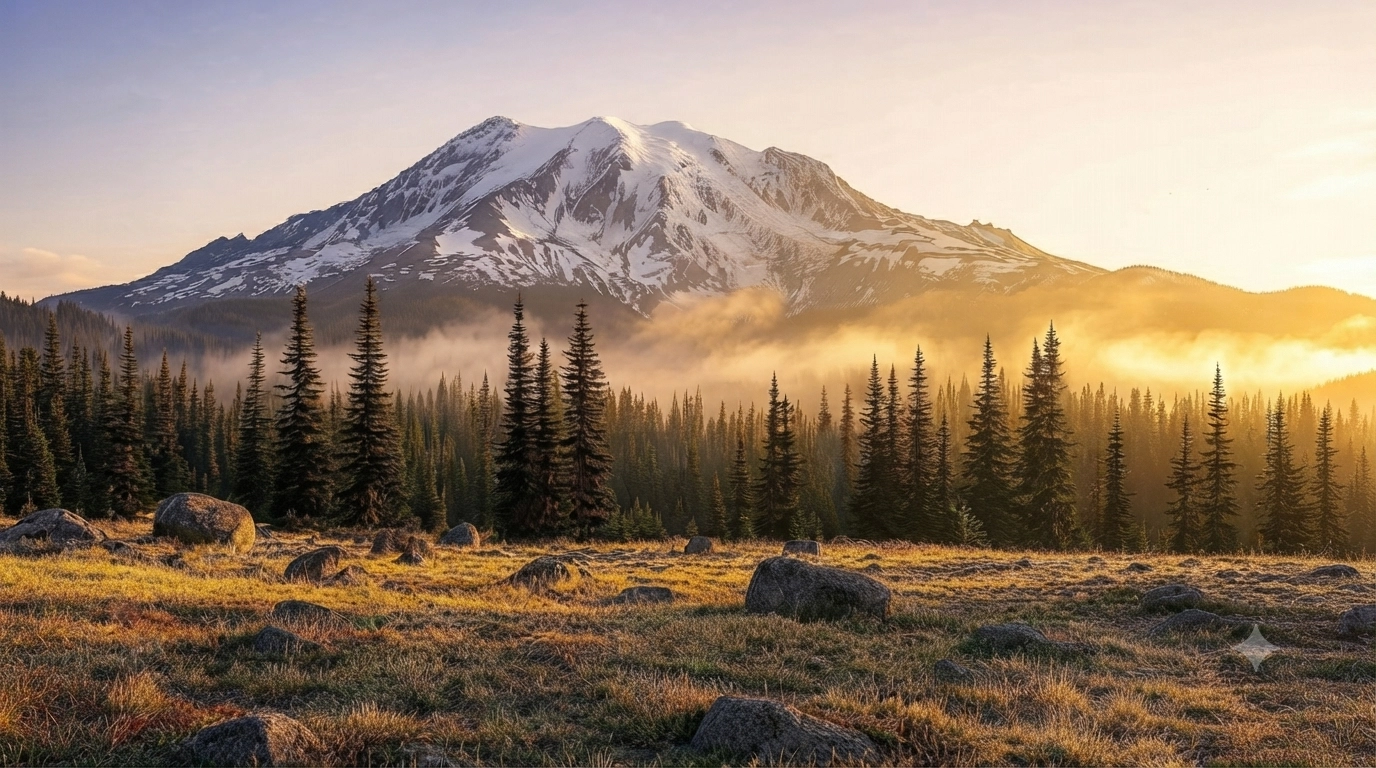 Le Mont Shasta au lever du soleil